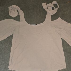 Atmosphere Pink Cold Shoulder With Ties At Shoulders